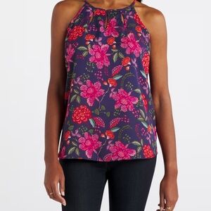 Papermoon Floral Halter Top - Red and Pink
